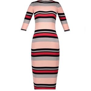 Stripe Color Block Sweater Dress